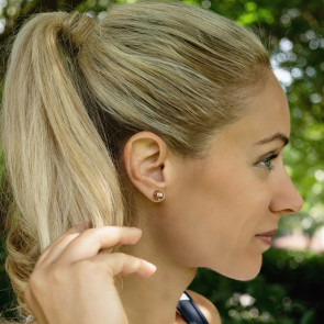 Rose Gold Tennis Ball Earrings